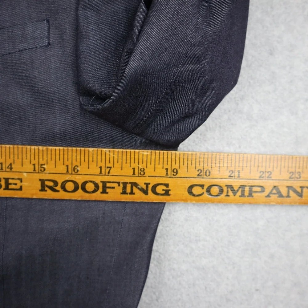 Express Blazer Mens 38 Regular Photographer Fitted Blue 2-Button Suit Jacket